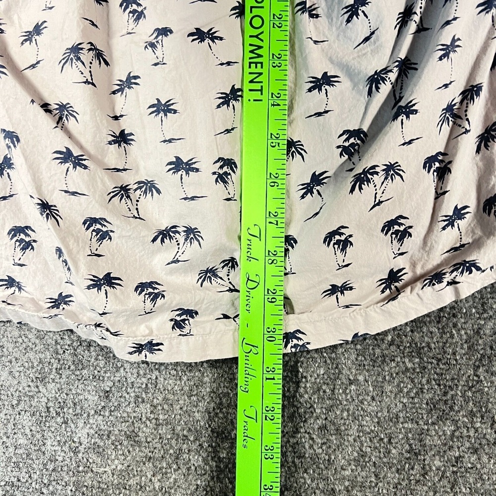 Ron John Shirt Mens Large Button Up Hawaiian Gray Short Sleeve Beach Travel EUC - Picture 6 of 6